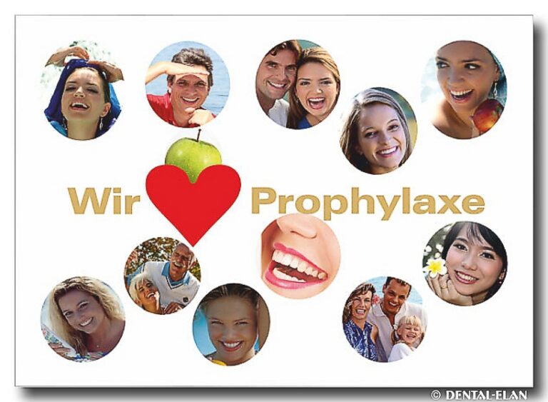 PZR Recallkarte Zahnarzt wir lieben Prophylaxe verschiedene smile Motive Dental-Elan Photo Hechel