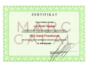 Zertifikat Marc Galal für NLS Seminar Leuthold Hechel