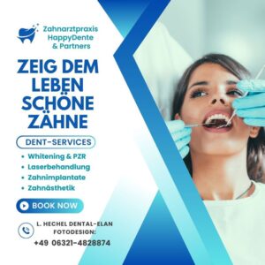 Frau in der Zahnarztpraxis Behandlungstuhl zeigt dem Leben schöne Zähne