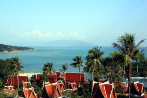 Blick über die Dächer auf der Insel Ko Samui